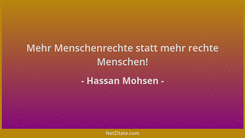 Hassan Mohsen - Mehr Menschenrechte statt mehr rechte Menschen!...