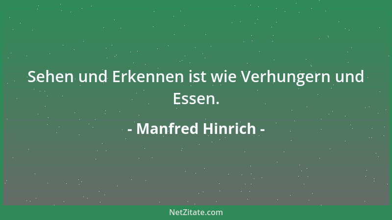 Manfred Hinrich - Sehen und Erkennen ist wie Verhungern und Essen....