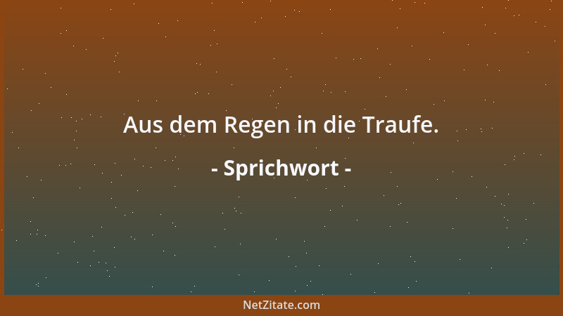 Sprichwort - Aus dem Regen in die Traufe....