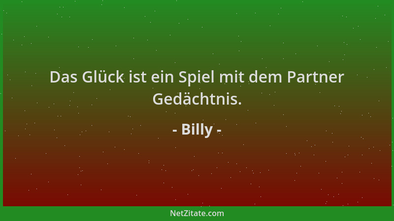 Billy - Das Glück ist ein Spiel mit dem Partner Gedächtnis....