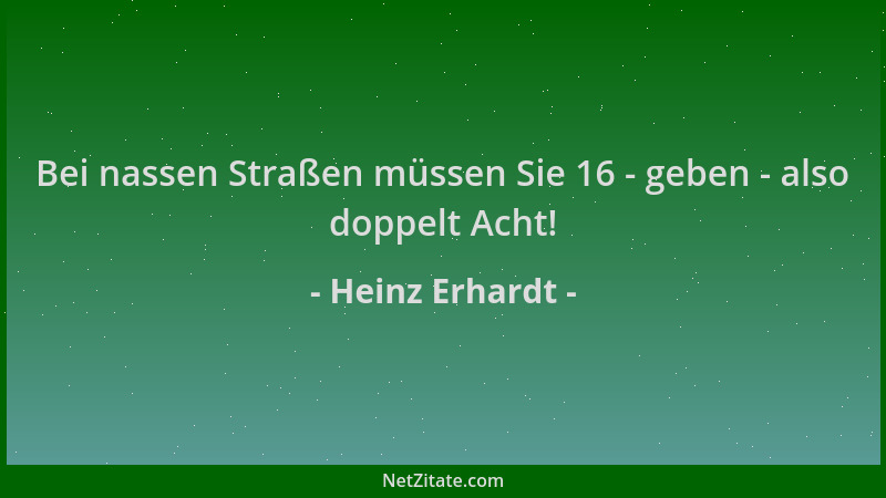 Heinz Erhardt - Bei nassen Straßen müssen Sie 16 - geben - also doppelt Acht!...