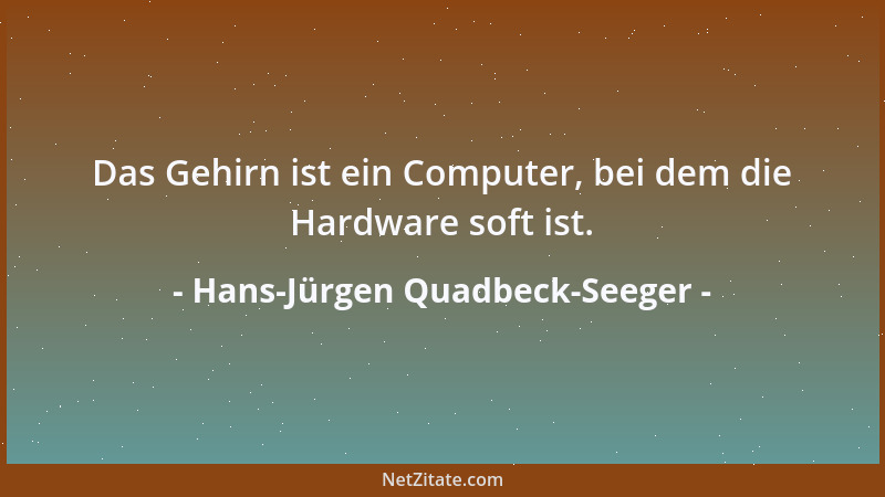Hans-Jürgen Quadbeck-Seeger - Das Gehirn ist ein Computer, bei dem die Hardware soft ist....
