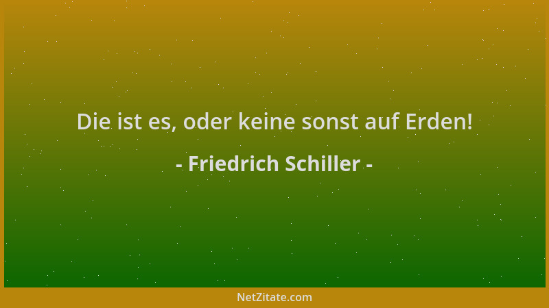 Friedrich Schiller - Die ist es, oder keine sonst auf Erden!...