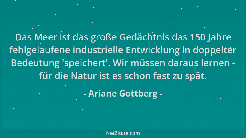Ariane Gottberg - Das Meer ist das große Gedächtnis das 150 Jahre fehlgelaufene industrielle Entwicklung in doppelter Bedeu...