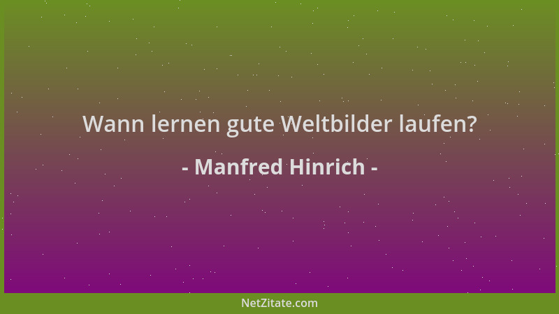 Manfred Hinrich - Wann lernen gute Weltbilder laufen?...