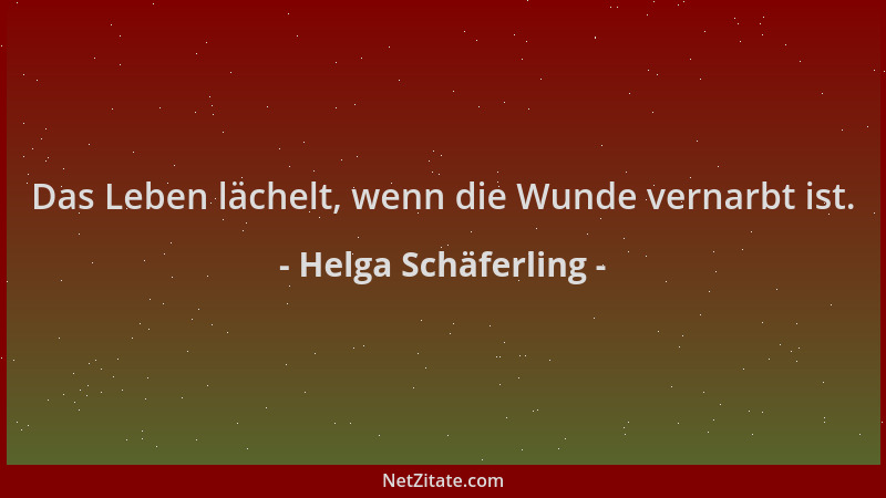 Helga Schäferling - Das Leben lächelt, wenn die Wunde vernarbt ist....
