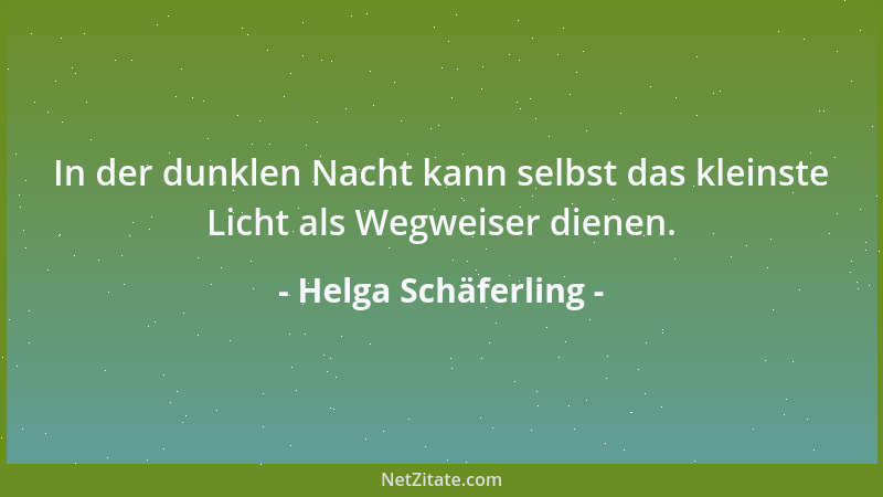 Helga Schäferling - In der dunklen Nacht kann selbst das kleinste Licht als Wegweiser dienen....
