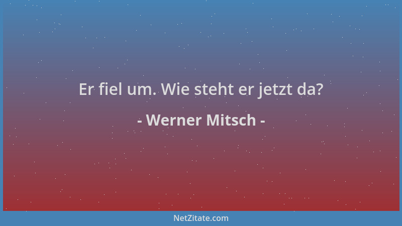 Werner Mitsch - Er fiel um. Wie steht er jetzt da?...