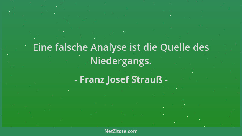 Franz Josef Strauß - Eine falsche Analyse ist die Quelle des Niedergangs....