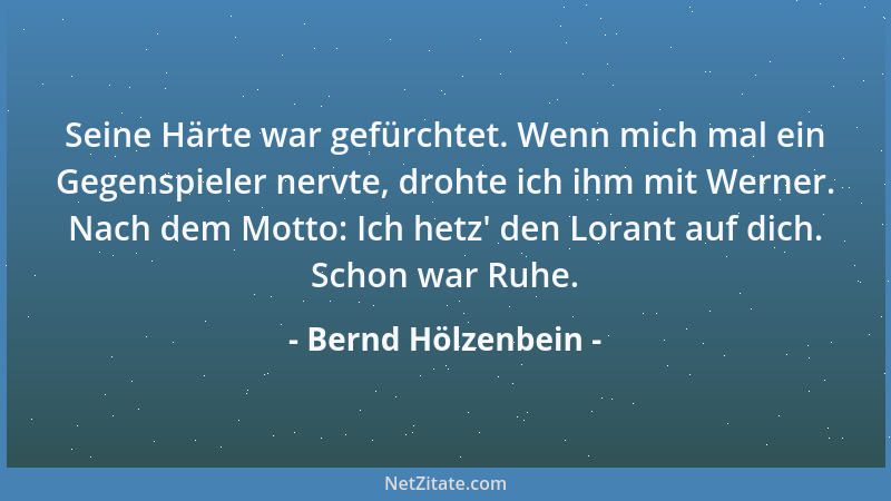 Bernd Hölzenbein - Das Spiel war nicht schlecht, es sah nur so aus....