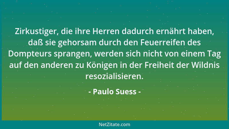 Paulo Suess - Zirkustiger, die ihre Herren dadurch ernährt haben, daß sie gehorsam durch den Feuerreifen des Dompteurs spra...