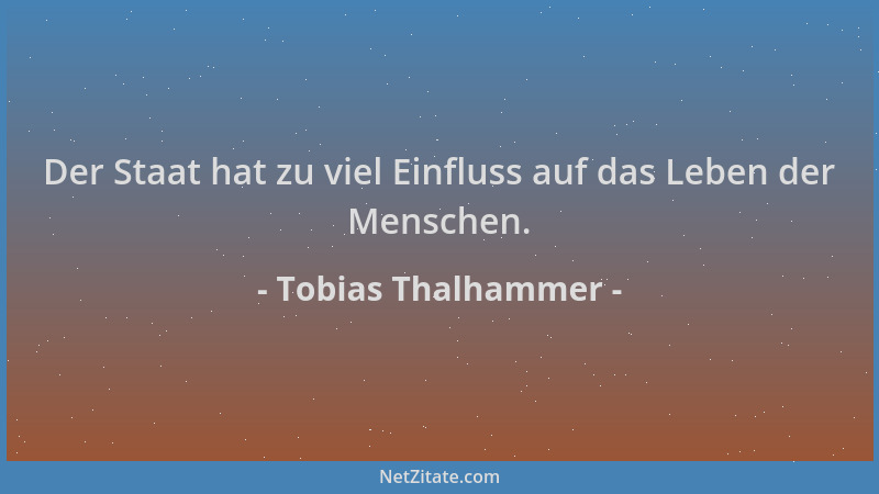 Tobias Thalhammer - Der Staat hat zu viel Einfluss auf das Leben der Menschen....