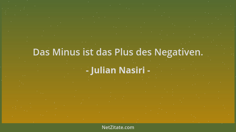 Julian Nasiri - Das Minus ist das Plus des Negativen....