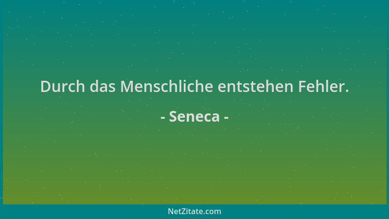 Seneca - Durch das Menschliche entstehen Fehler....