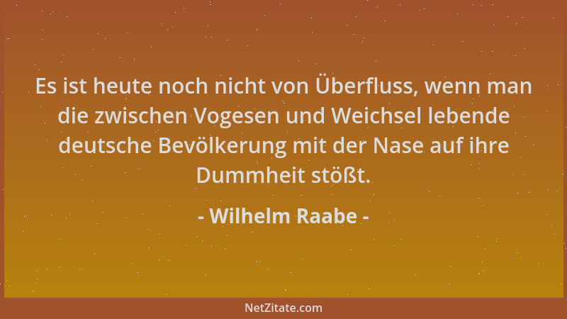 Wilhelm Raabe - Es ist heute noch nicht von Überfluss, wenn man die zwischen Vogesen und Weichsel lebende deutsche Bevölker...