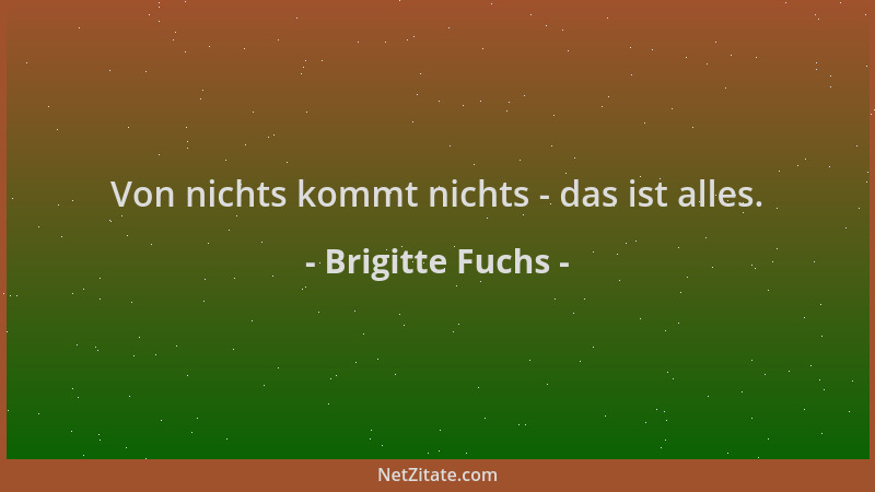 Brigitte Fuchs - Von nichts kommt nichts - das ist alles....