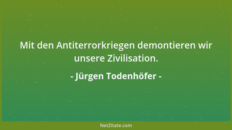 Jürgen Todenhöfer - Mit den Antiterrorkriegen demontieren wir unsere Zivilisation....
