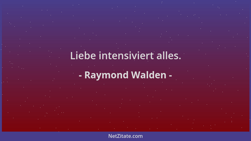 Raymond Walden - Liebe intensiviert alles....