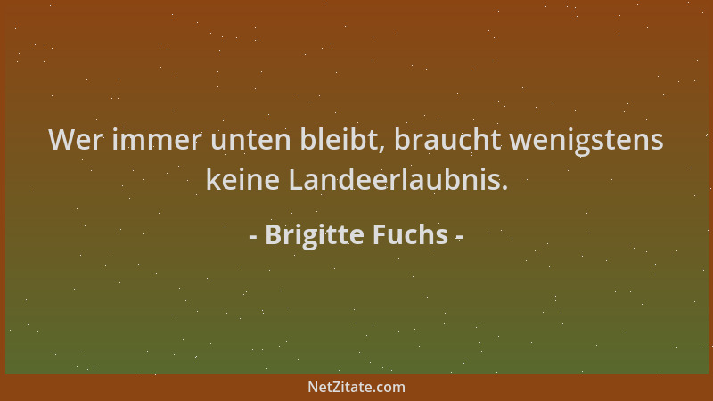 Brigitte Fuchs - Wer immer unten bleibt, braucht wenigstens keine Landeerlaubnis....