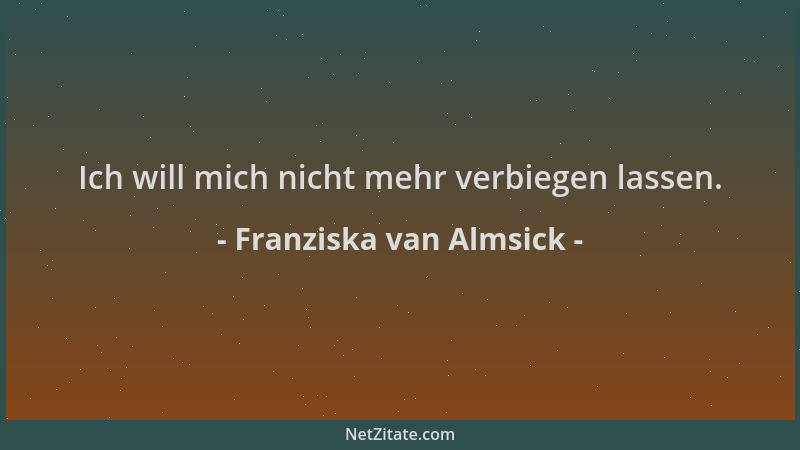 Franziska van Almsick - Ich will mich nicht mehr verbiegen lassen....