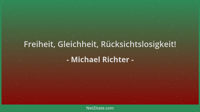 Michael Richter - Freiheit, Gleichheit, Rücksichtslosigkeit!...