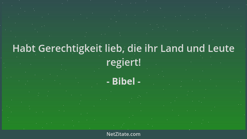 Bibel - Habt Gerechtigkeit lieb, die ihr Land und Leute regiert!...