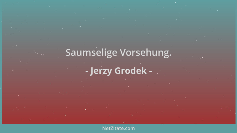 Jerzy Grodek - Saumselige Vorsehung....