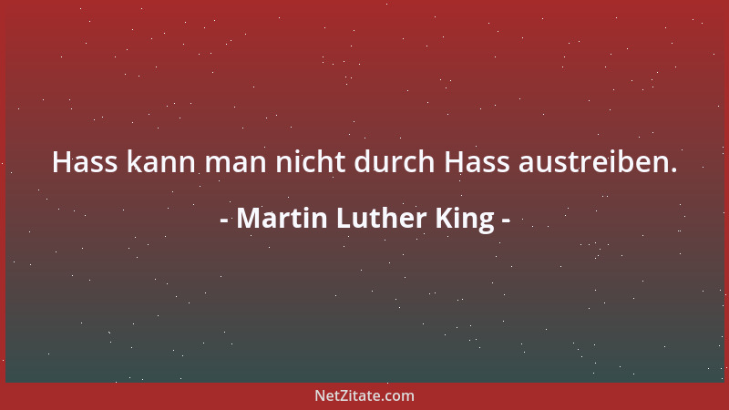 Martin Luther King - Hass kann man nicht durch Hass austreiben....