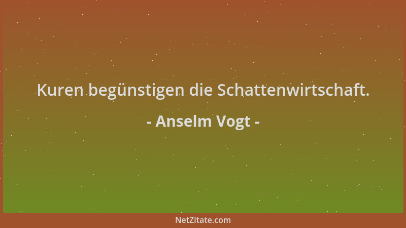 Anselm Vogt - Kuren begünstigen die Schattenwirtschaft....