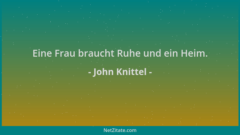 John Knittel - Eine Frau braucht Ruhe und ein Heim....