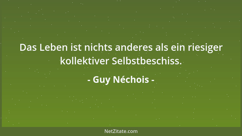 Guy Néchois - Das Leben ist nichts anderes als ein riesiger kollektiver Selbstbeschiss....