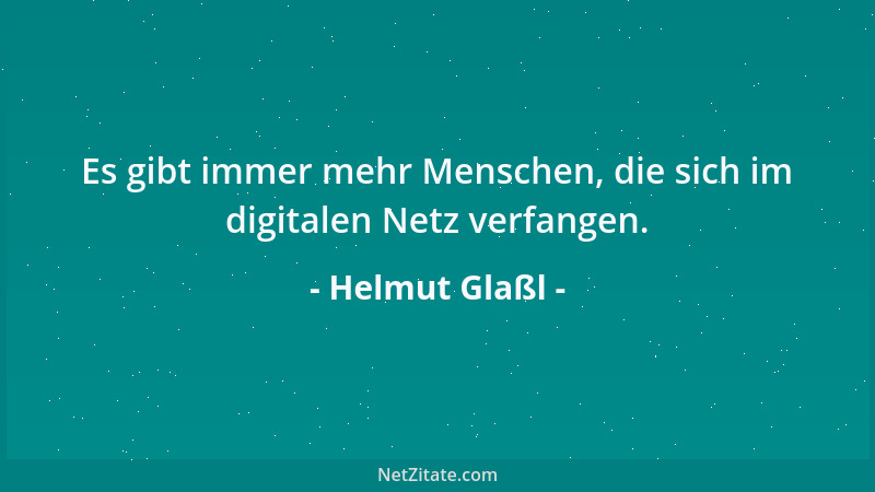 Helmut Glaßl - Es gibt immer mehr Menschen, die sich im digitalen Netz verfangen....