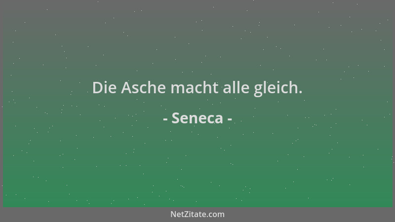 Seneca - Die Asche macht alle gleich....