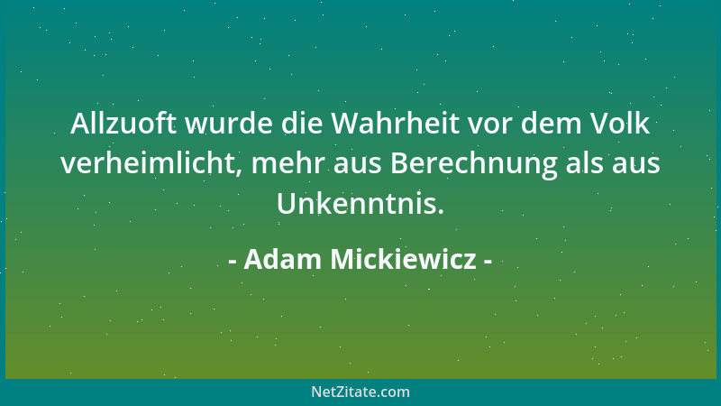 Adam Mickiewicz - Das Dogma ist die Bestätigung der Seele in der Vergangenheit....