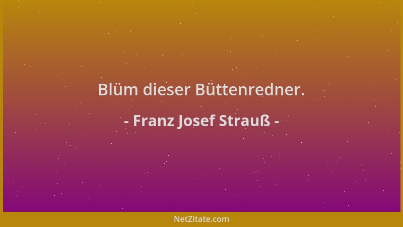 Franz Josef Strauß - Blüm dieser Büttenredner....