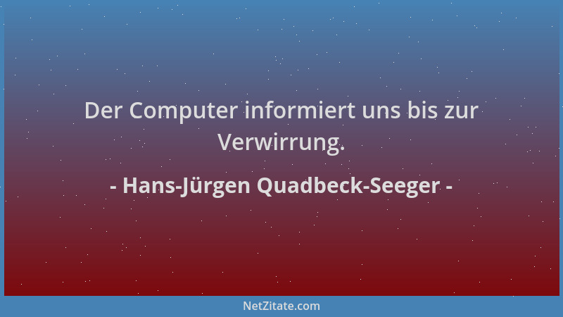 Hans-Jürgen Quadbeck-Seeger - Der Computer informiert uns bis zur Verwirrung....