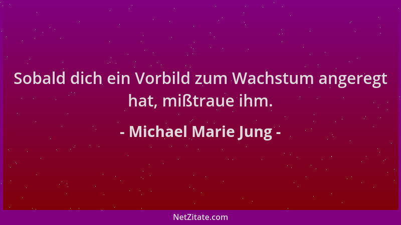 Michael Marie Jung - Sobald dich ein Vorbild zum Wachstum angeregt hat, mißtraue ihm....