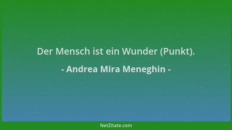 Andrea Mira Meneghin - Der Mensch ist ein Wunder (Punkt)....
