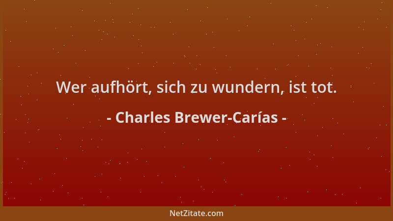 Charles Brewer-Carías - Wer aufhört, sich zu wundern, ist tot....