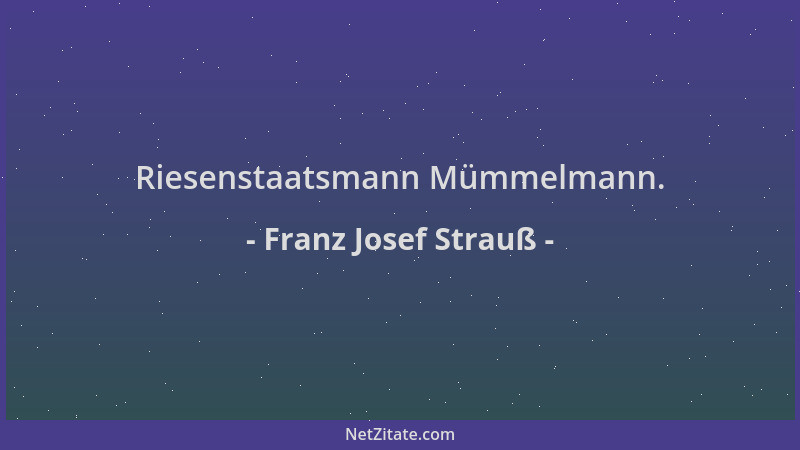 Franz Josef Strauß - Riesenstaatsmann Mümmelmann....
