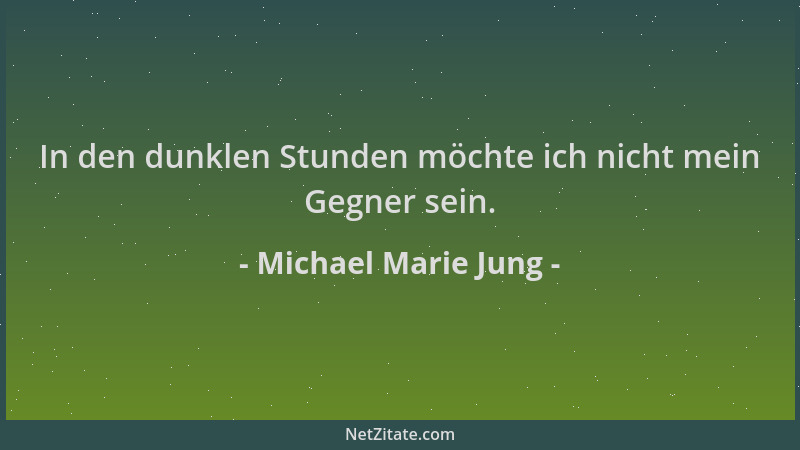 Michael Marie Jung - In den dunklen Stunden möchte ich nicht mein Gegner sein....