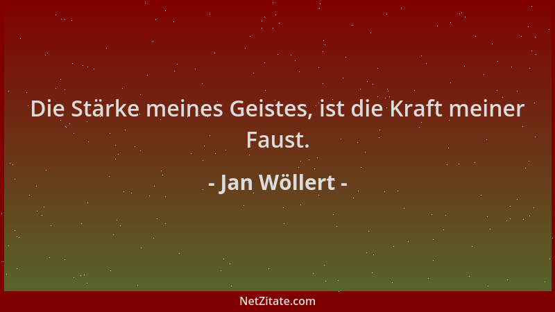 Jan Wöllert - Die Stärke meines Geistes, ist die Kraft meiner Faust....