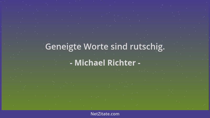 Michael Richter - Geneigte Worte sind rutschig....