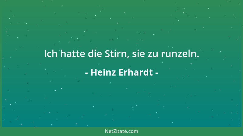 Heinz Erhardt - Ich hatte die Stirn, sie zu runzeln....