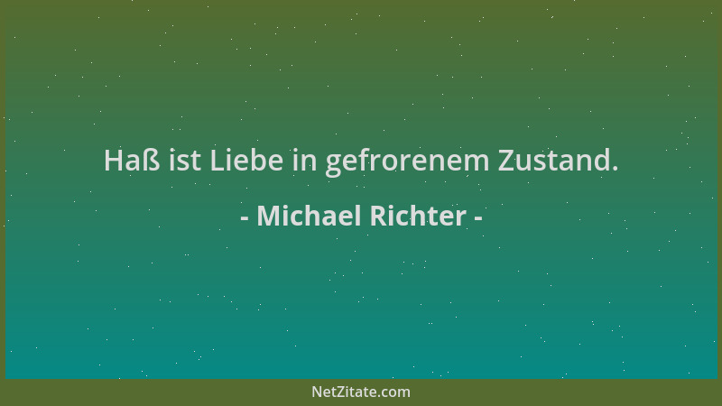 Michael Richter - Haß ist Liebe in gefrorenem Zustand....