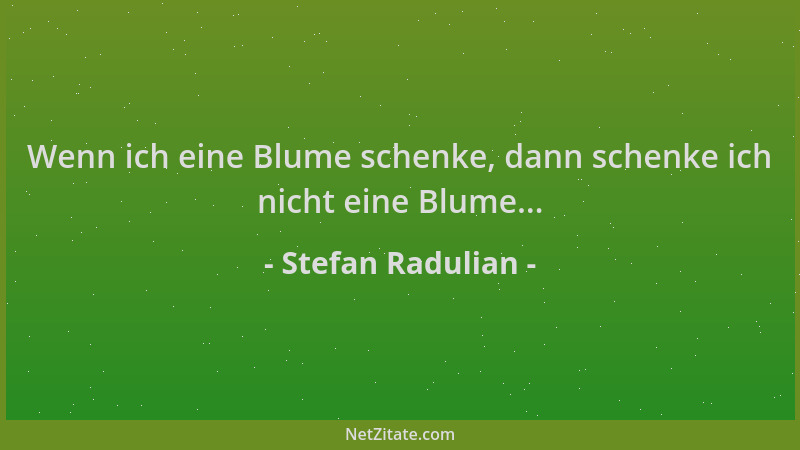 Stefan Radulian - Wenn ich eine Blume schenke, dann schenke ich nicht eine Blume......