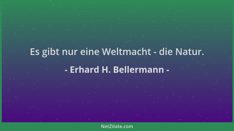 Erhard H. Bellermann - Es gibt nur eine Weltmacht - die Natur....