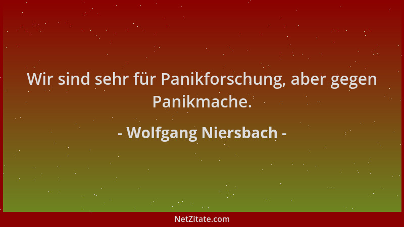 Wolfgang Niersbach - Wir sind sehr für Panikforschung, aber gegen Panikmache....