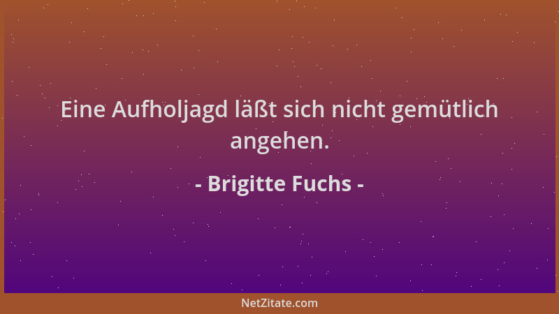 Brigitte Fuchs - Eine Aufholjagd läßt sich nicht gemütlich angehen....