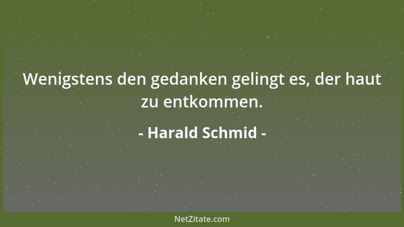 Harald Schmid - Wenigstens den gedanken gelingt es, der haut zu entkommen....